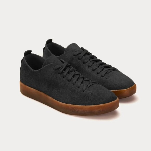 FEIT Hand Sewn Latex Suede Black Low Top Sneakers, Size 37, New in Box - Picture 1 of 9